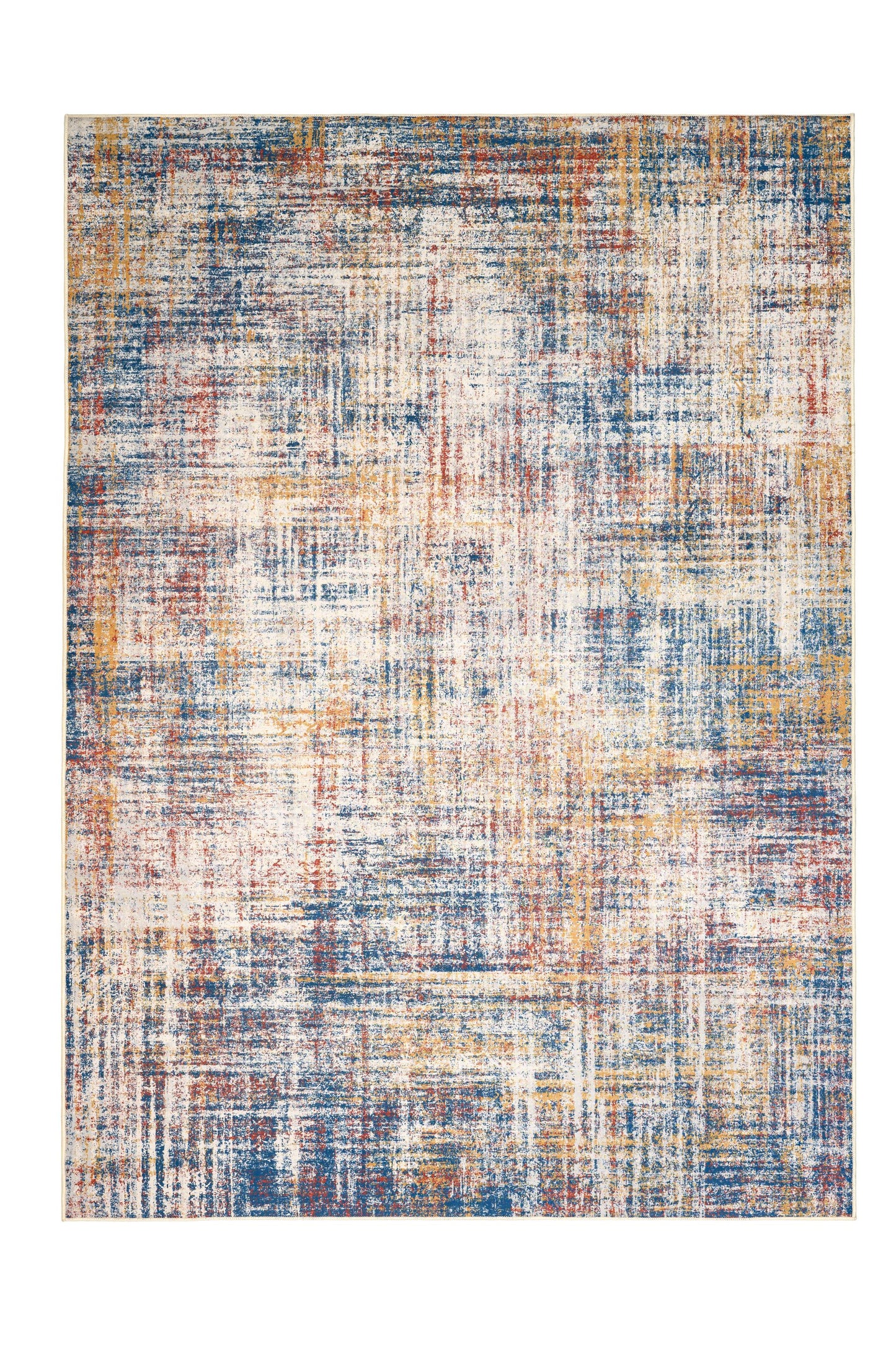 Multicolored textured rug on a white background