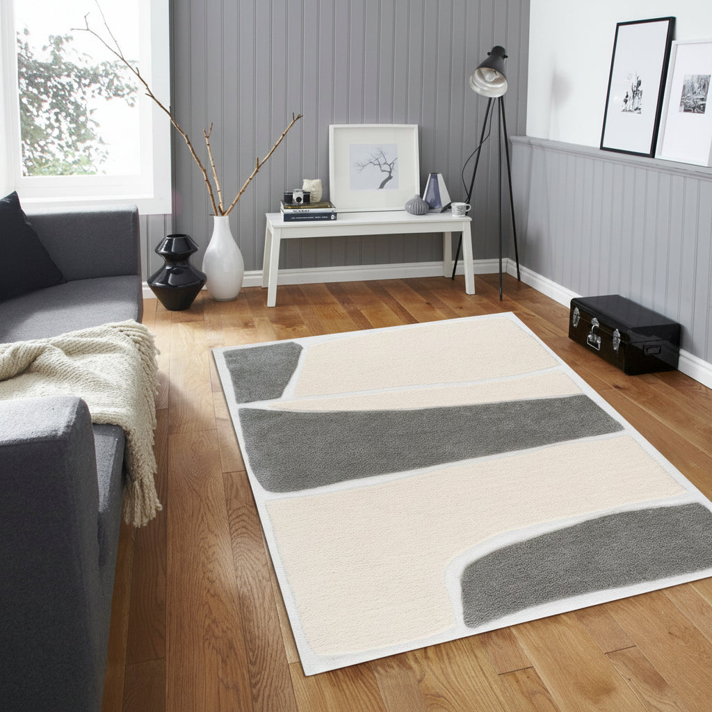 Christy Haze rug styled in a living room