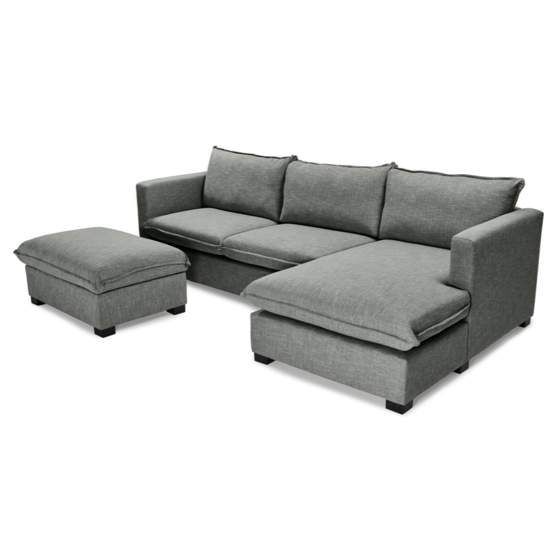 California Daybed with L-shape corner and loose ottoman, ideal for versatile lounging.