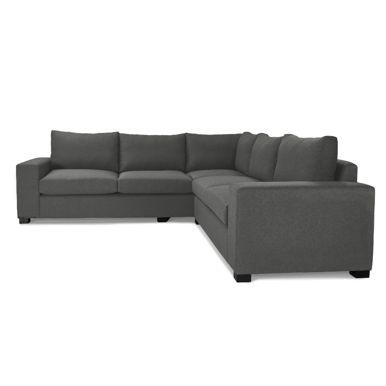 Modern Peter L-Shaped Corner Couch with bold square arms, ideal for contemporary living rooms.