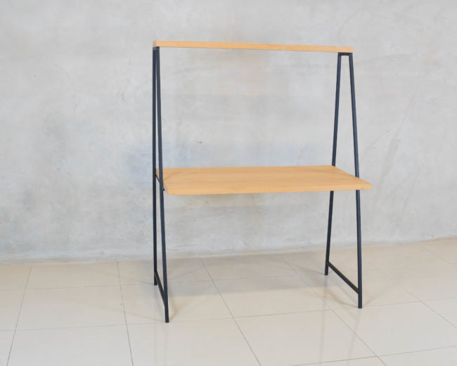 Modern Milly Desk with a convenient top shelf, perfect for study areas or small offices.
