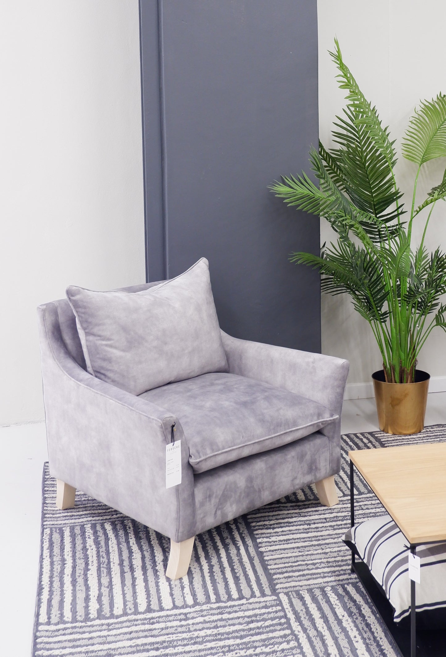 Spacious armchair, ideal for lounge or bedroom use.