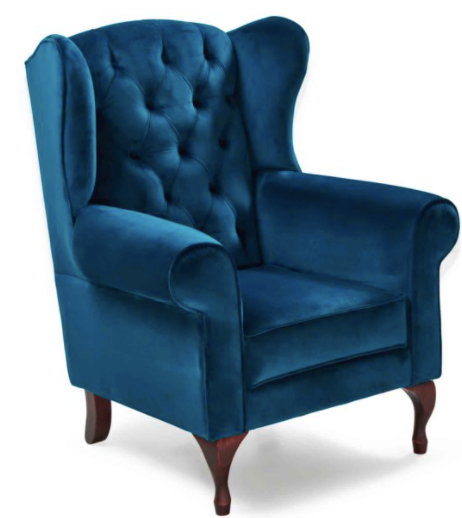 Elegant wingback armchair, locally made in South Africa.