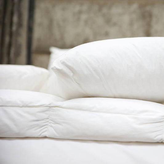 Lightweight and breathable duvet inners filled with premium duck down and feathers.
