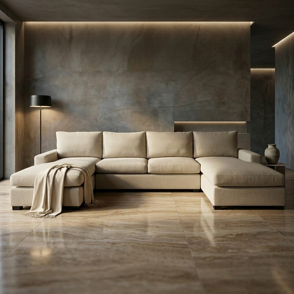 Mexico L shape couch in Charcoal colour with sleek modern arms