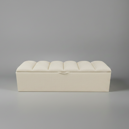 Beige ottoman on a gray background