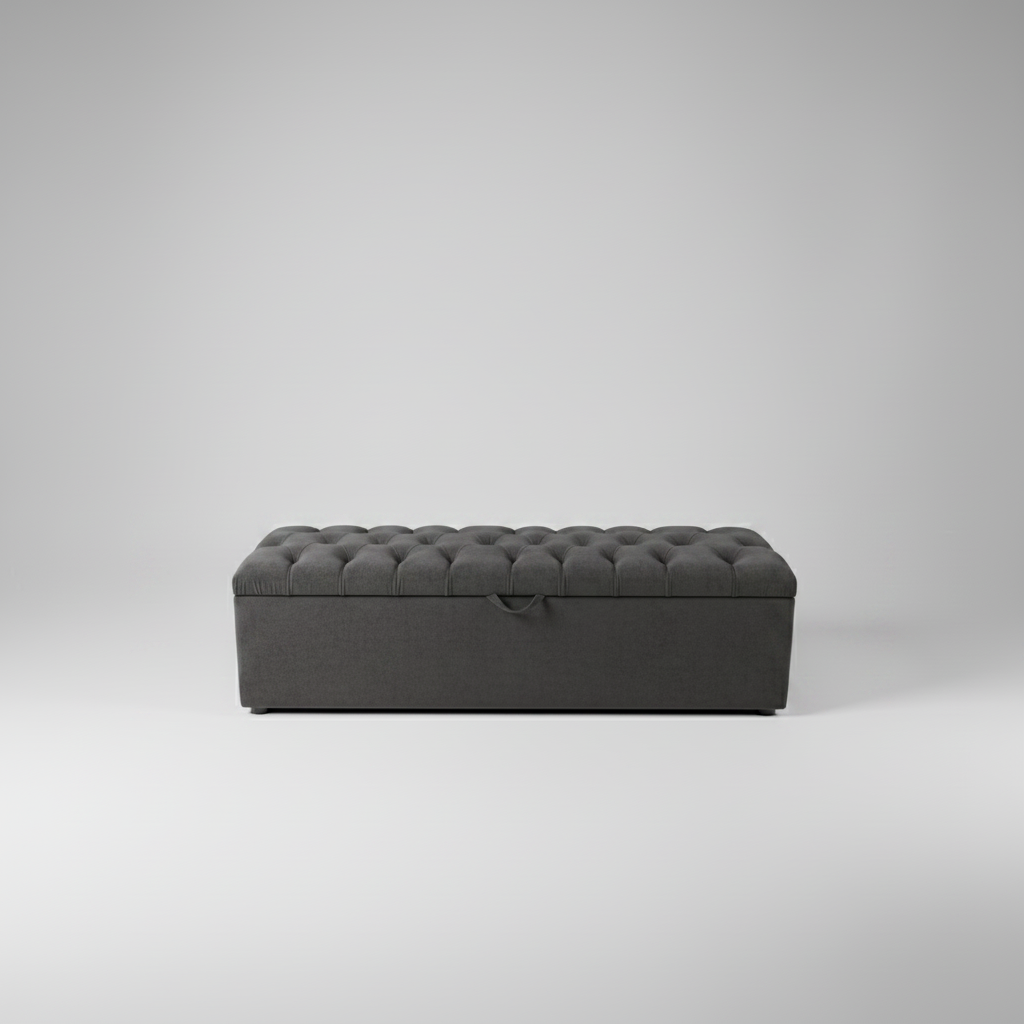 Deep button Storage Ottoman