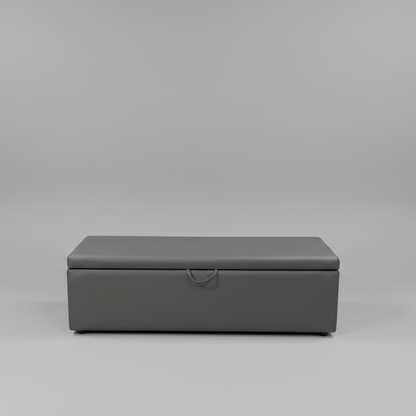 Grey Upholstered Storage box for bedroom
