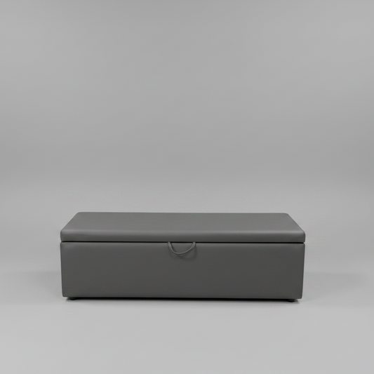 Grey Upholstered Storage box for bedroom