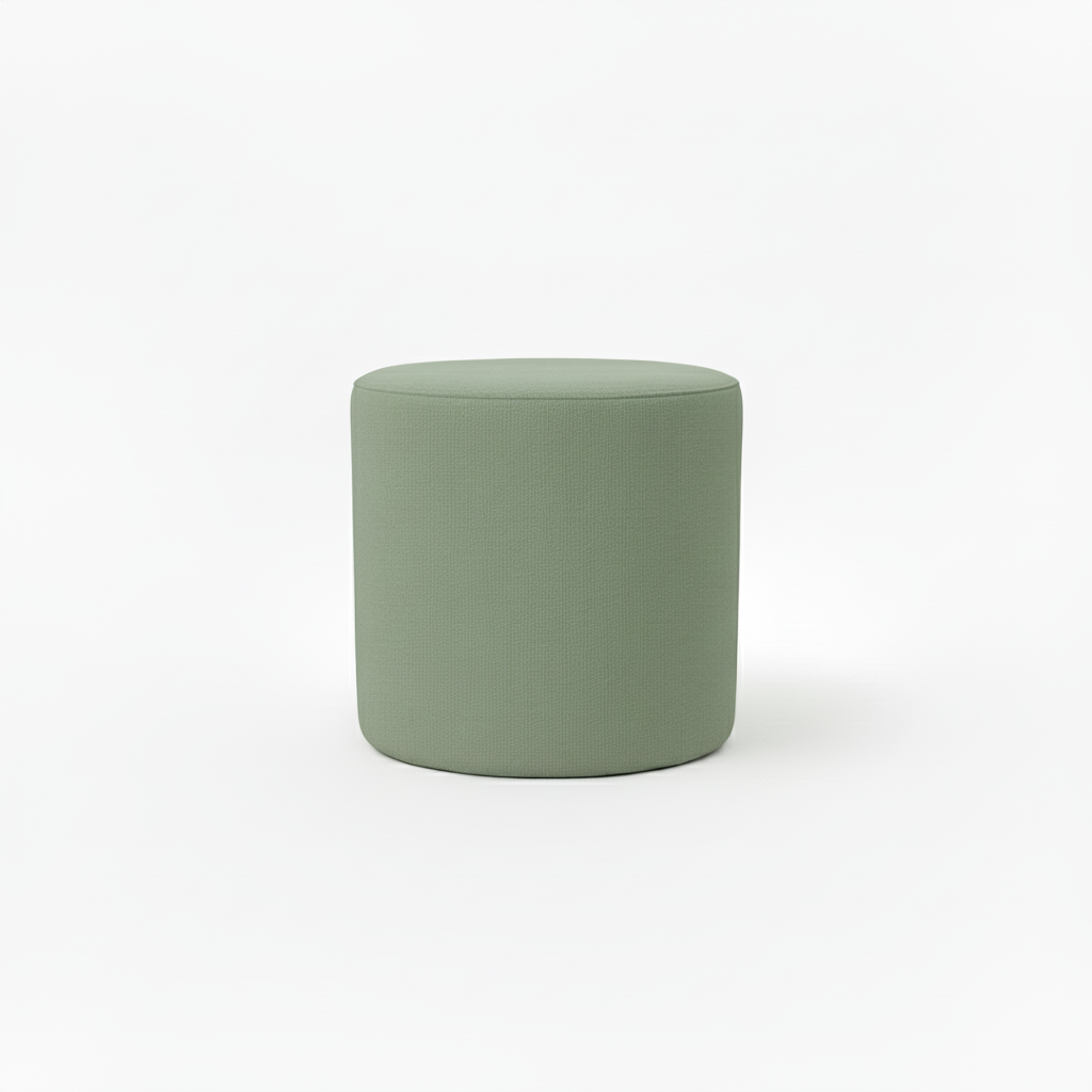 Black cylindrical stool on a white background