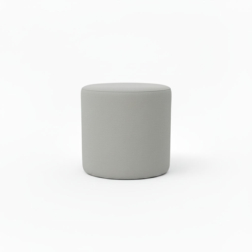 Brown ottoman on a white background