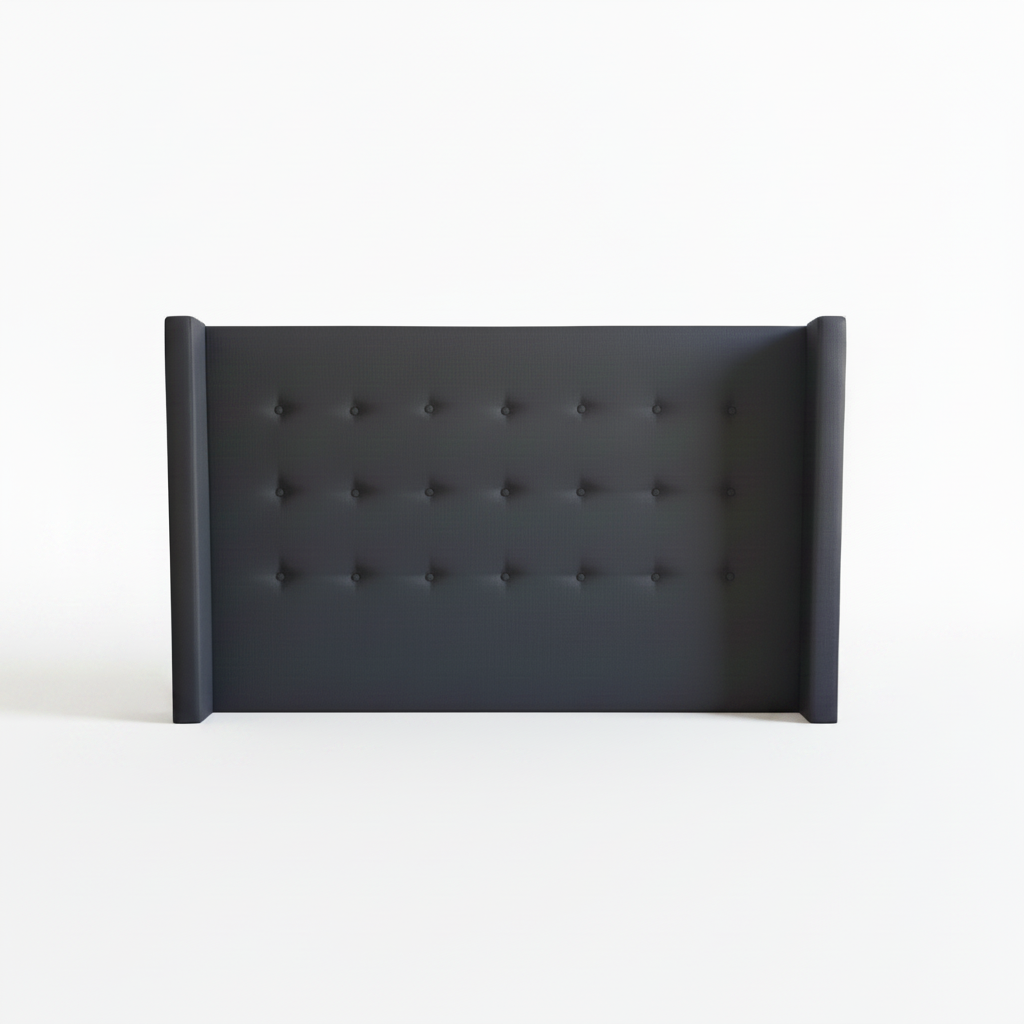 Charcoal tufted headboard 