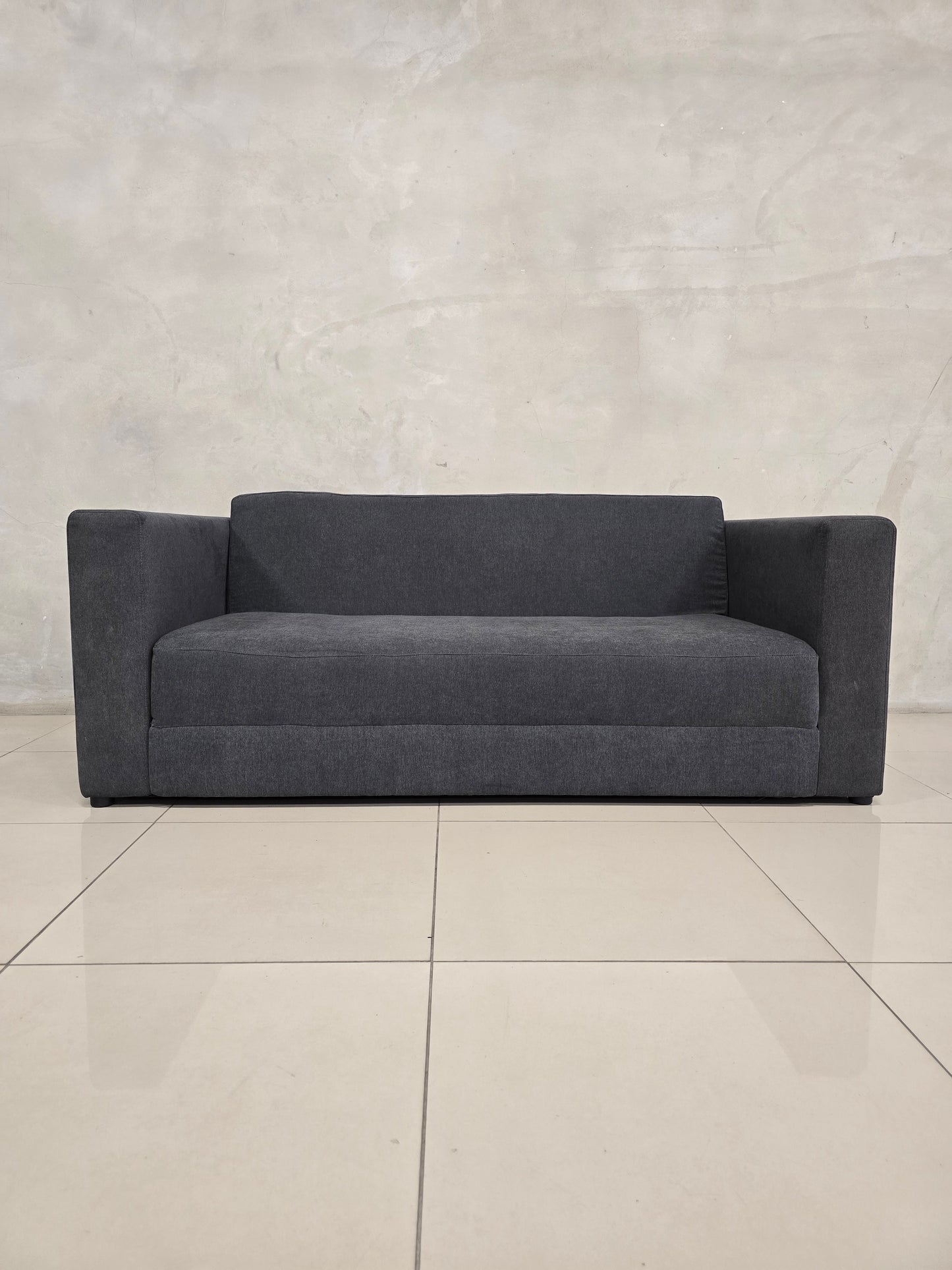 Studio Sleeper Couch in custom fabric, perfect for small modern spaces.
