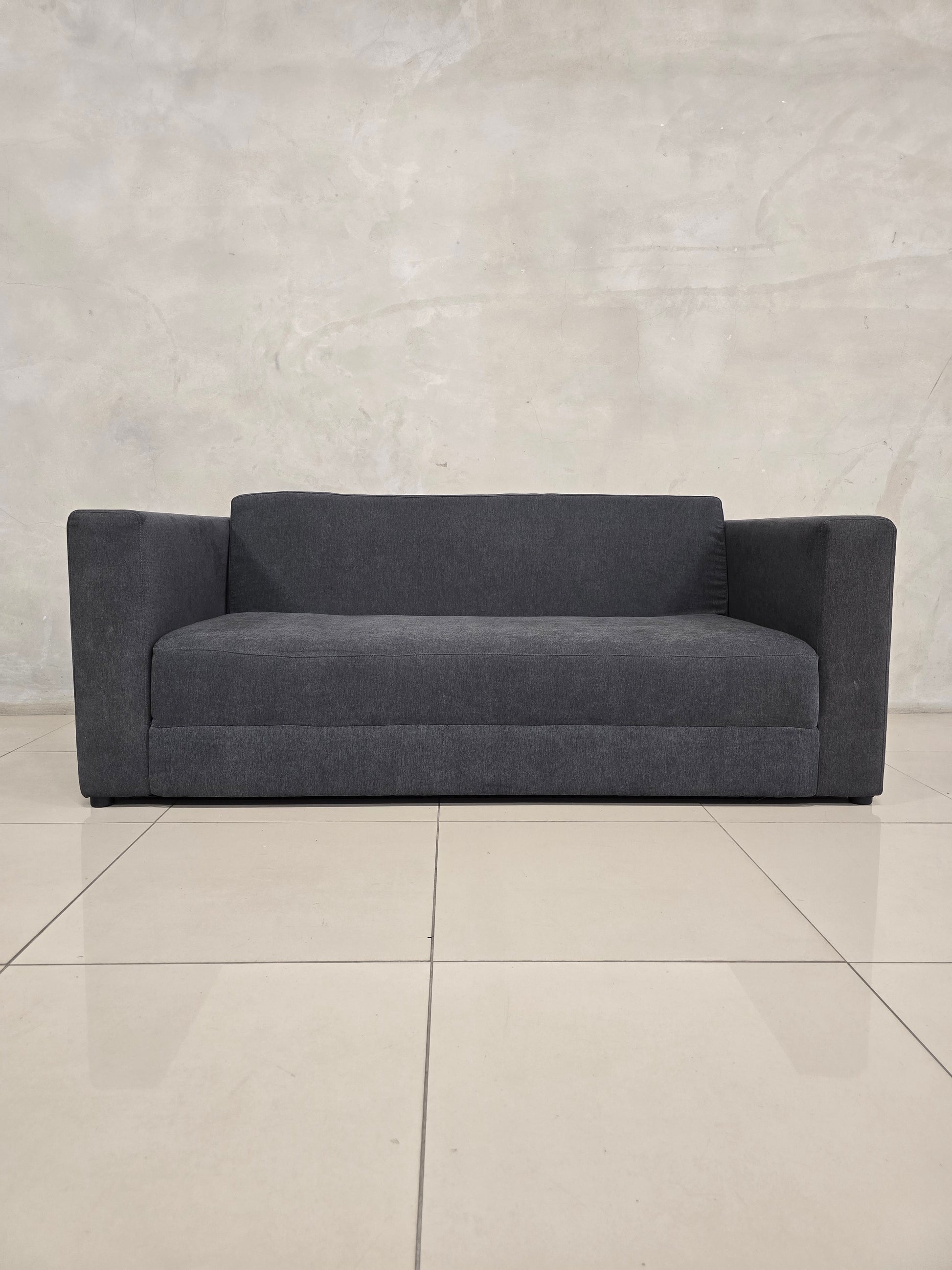 Studio Sleeper Couch in custom fabric, perfect for small modern spaces.