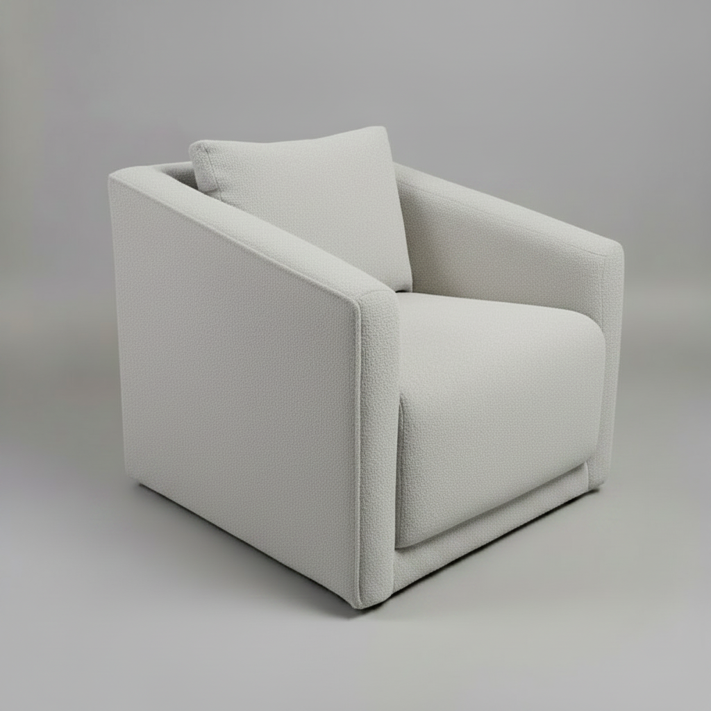 Gray armchair on a plain background