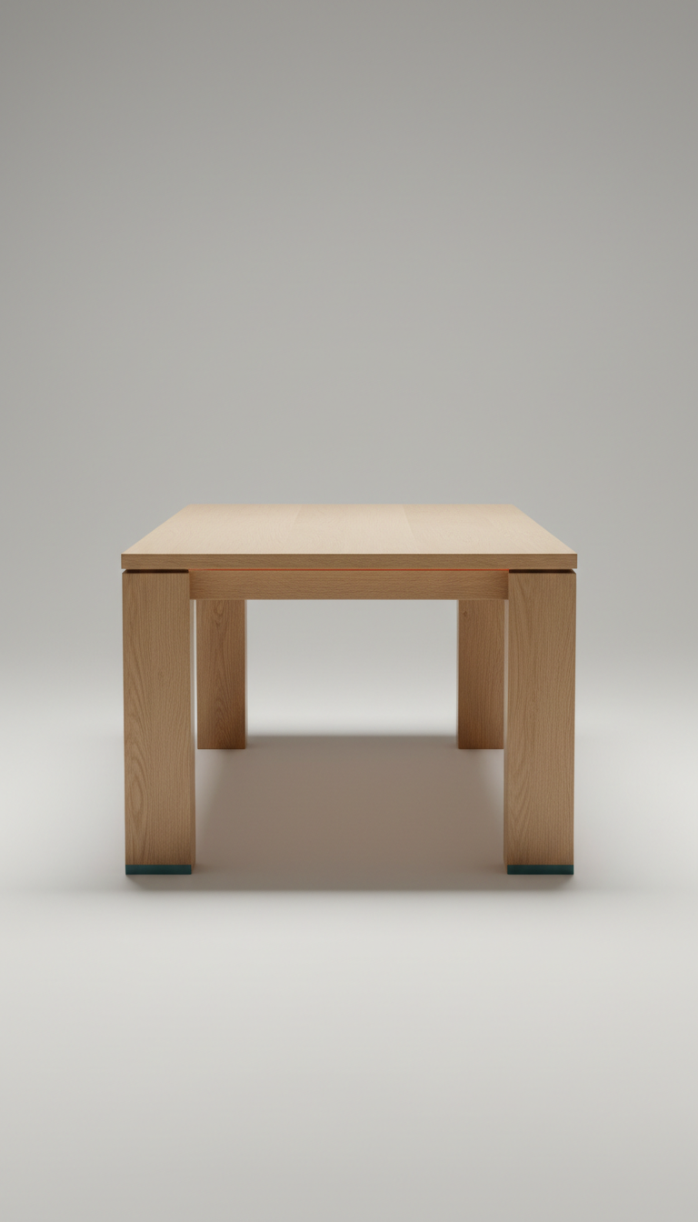 Minimalist oak dining table
