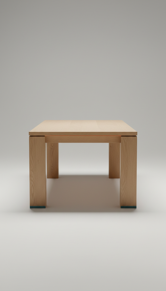 Minimalist oak dining table