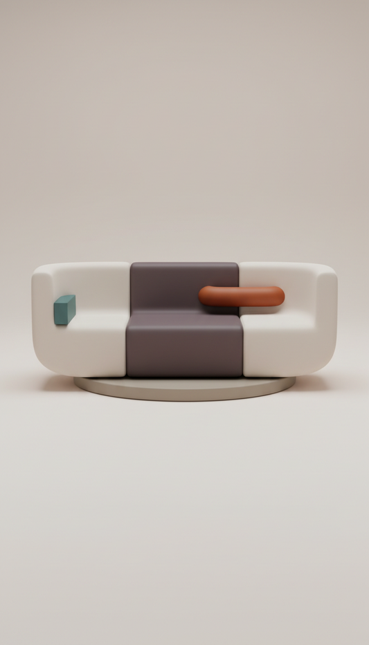 Curved modular accent bench