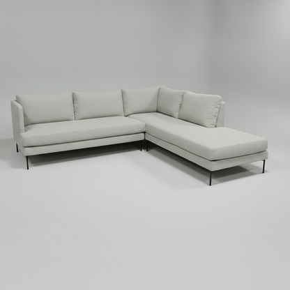 Gray sectional sofa on a white background