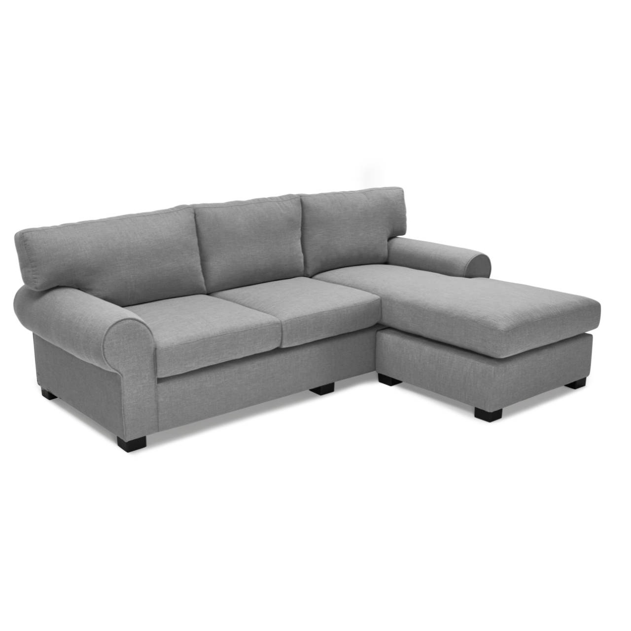 Stylish Anna L-Shaped Daybed Couch featuring a round arm design and customizable upholstery.