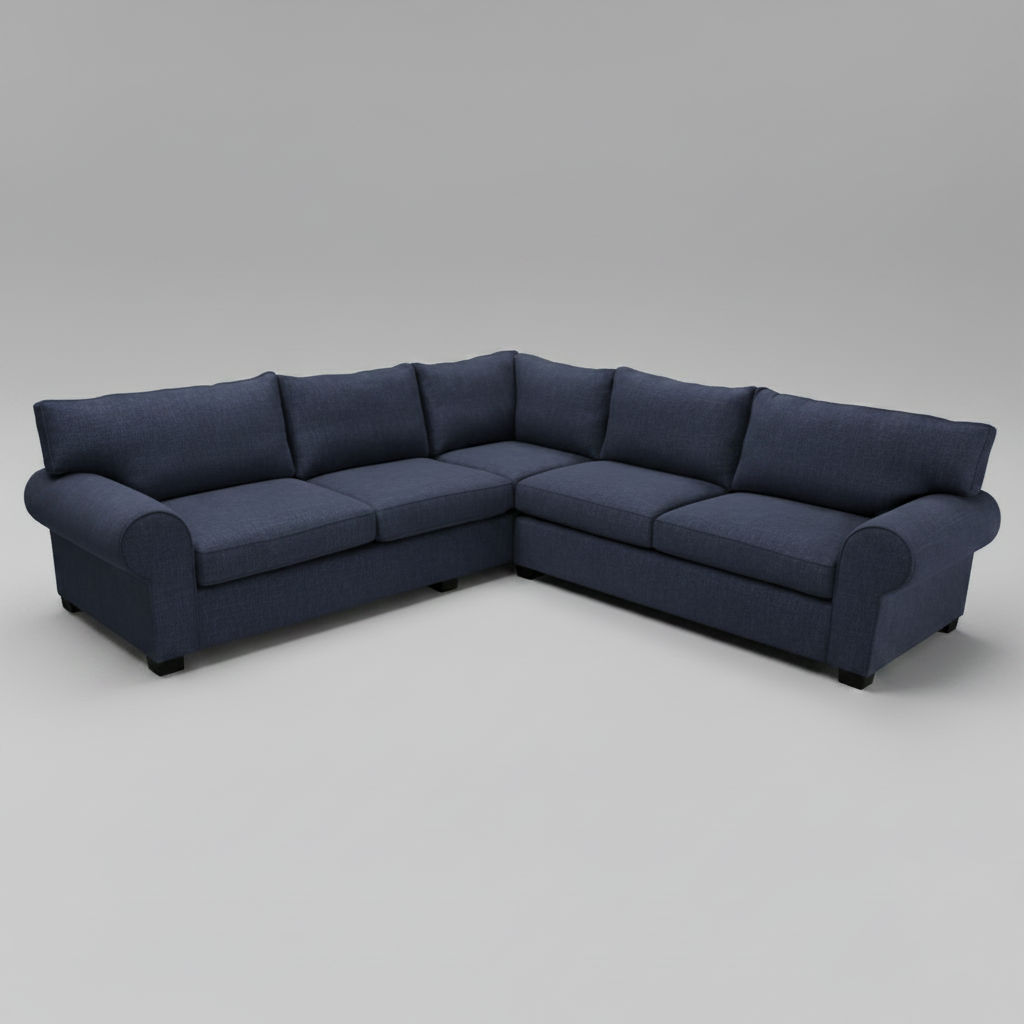 Gray sectional sofa on a plain background