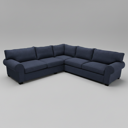 Gray sectional sofa on a plain background