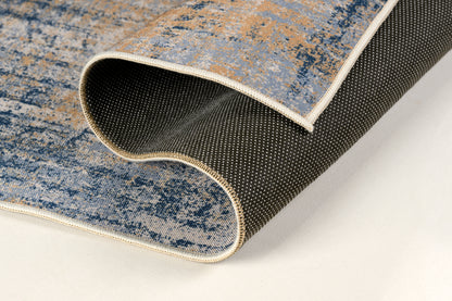 Vintage-style rug with printed polyester design