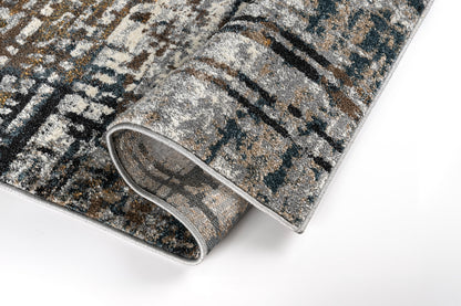 Patterned rug with a textured surface on a white background