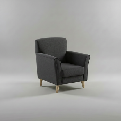 Gray armchair on a light gray background