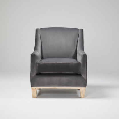 Gray armchair on a white background