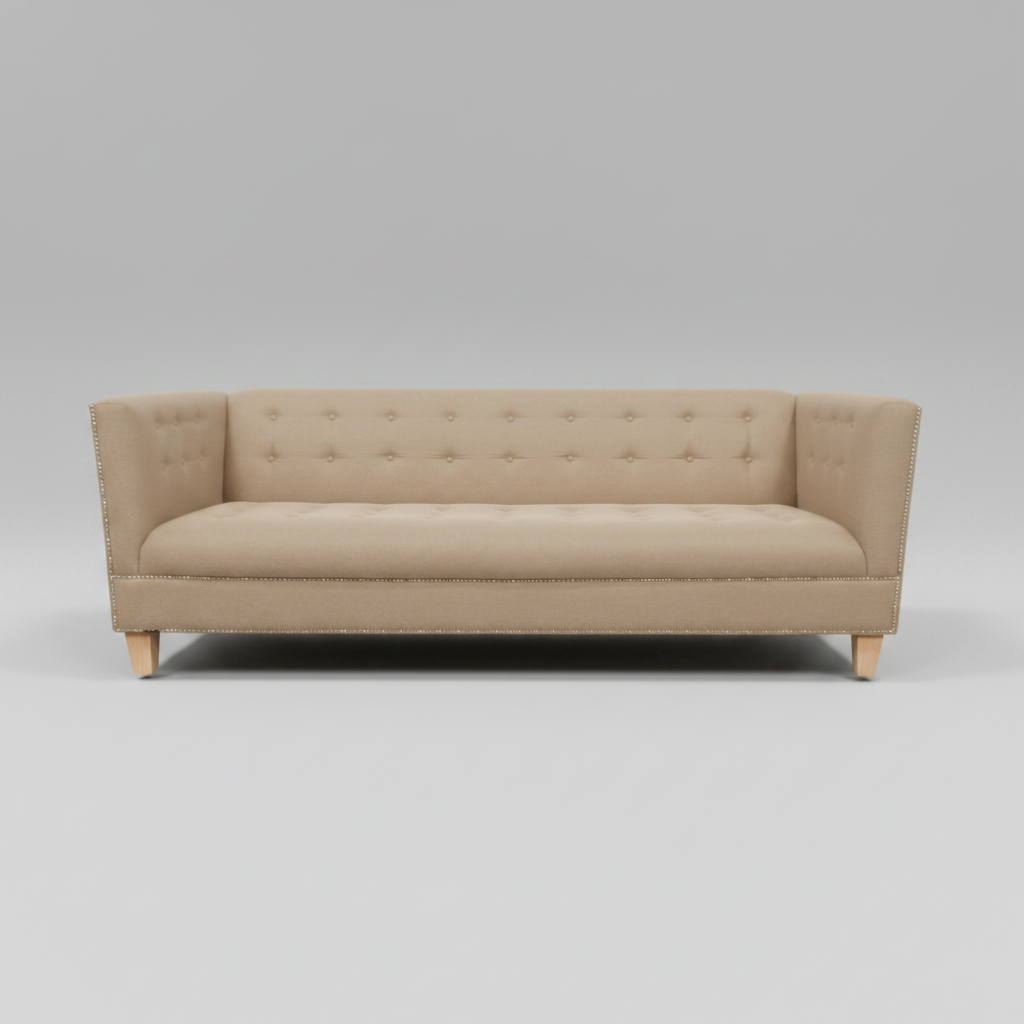 Beige sofa on a gray background