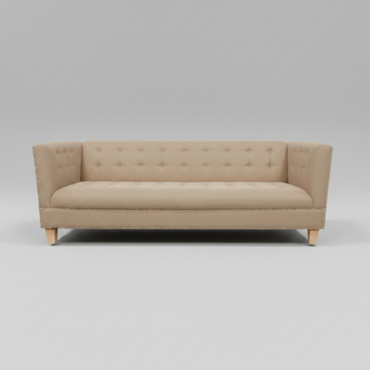 Beige sofa on a gray background
