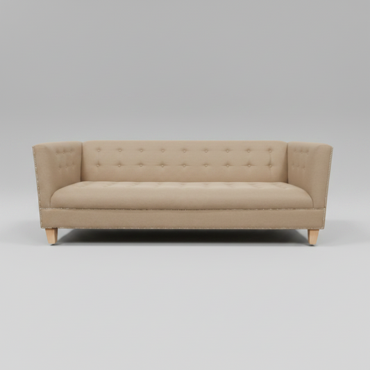 Beige sofa on a gray background