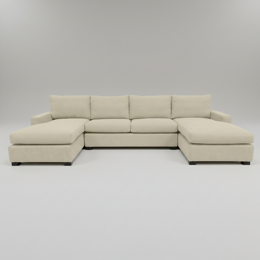 Casey U-Shaped L-Shaped Couch offering spacious and versatile semi-modular seating.