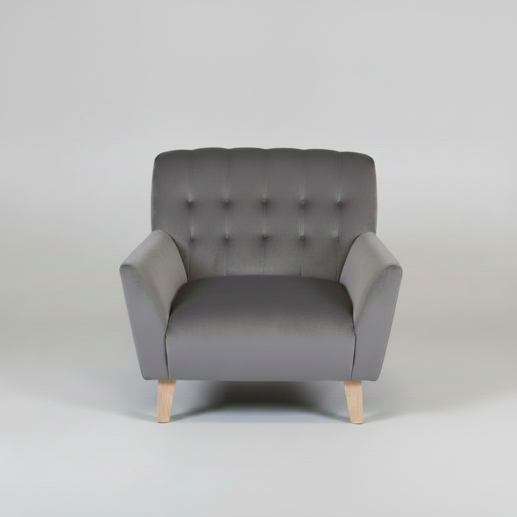Black armchair on a white background