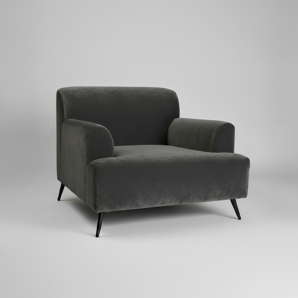Gray armchair on a light gray background