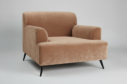 Brown armchair on a gray background
