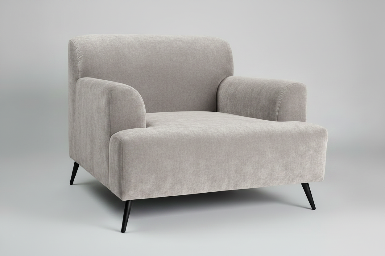 Gray armchair on a light gray background