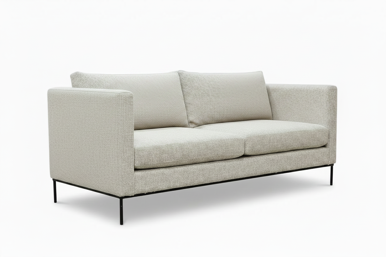 Beige sofa on a white background