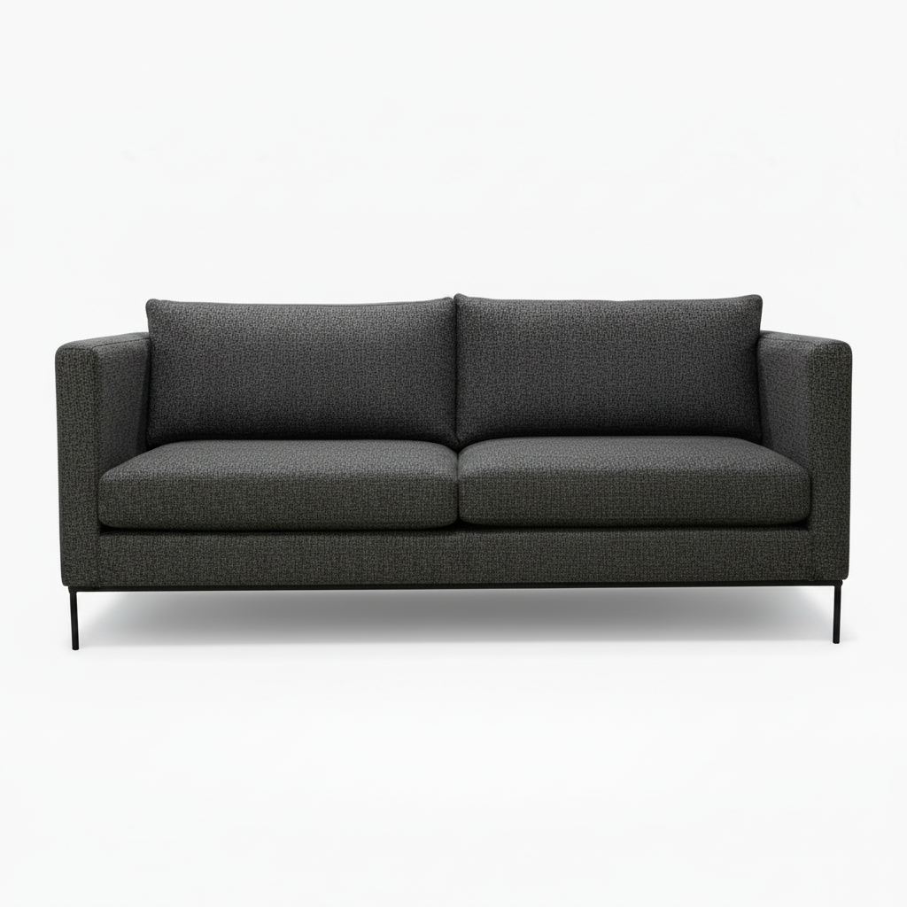 Gray sofa on a white background