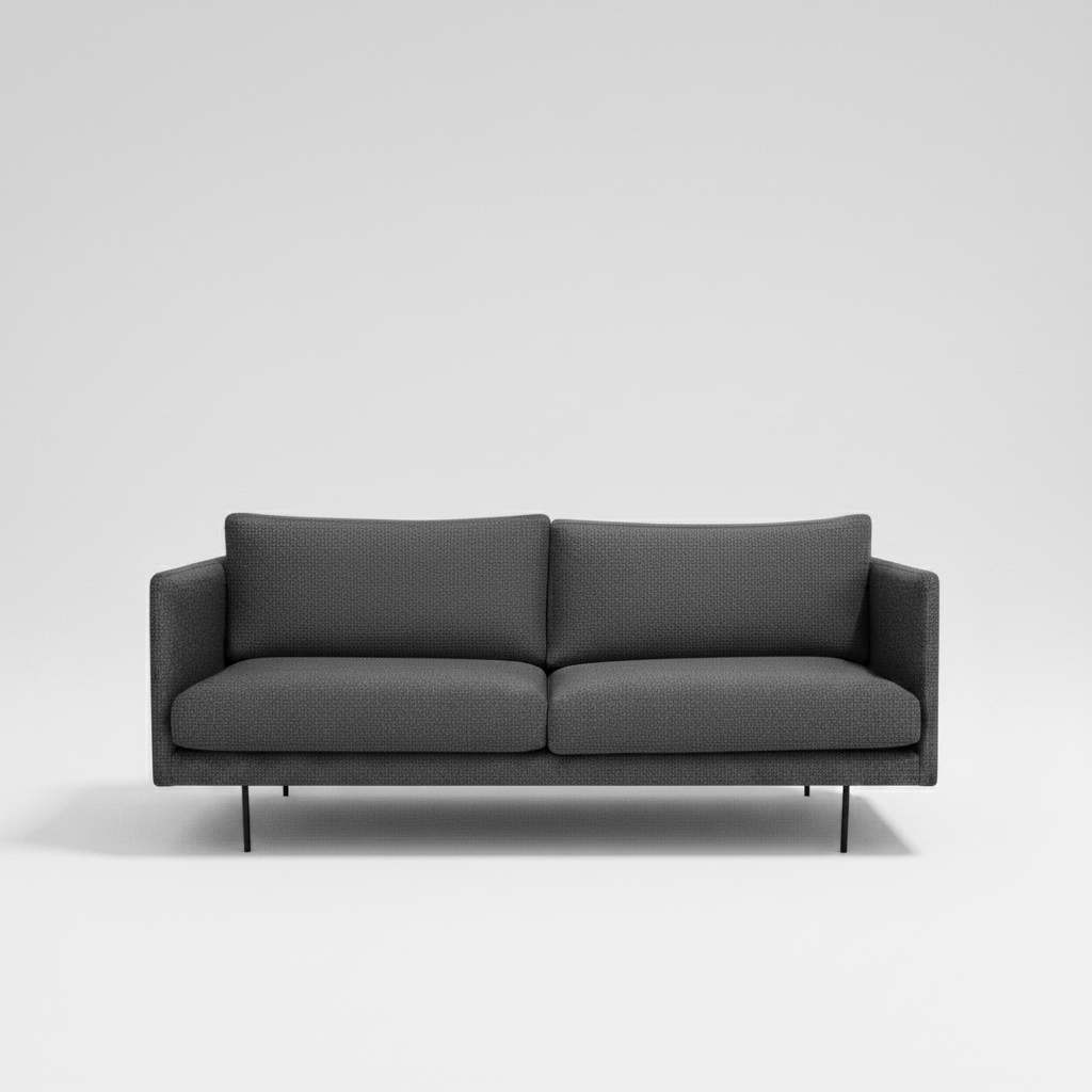 Gray sofa on a white background