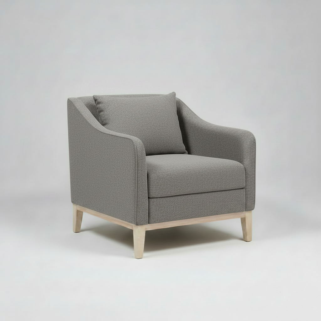 Gray armchair on a white background