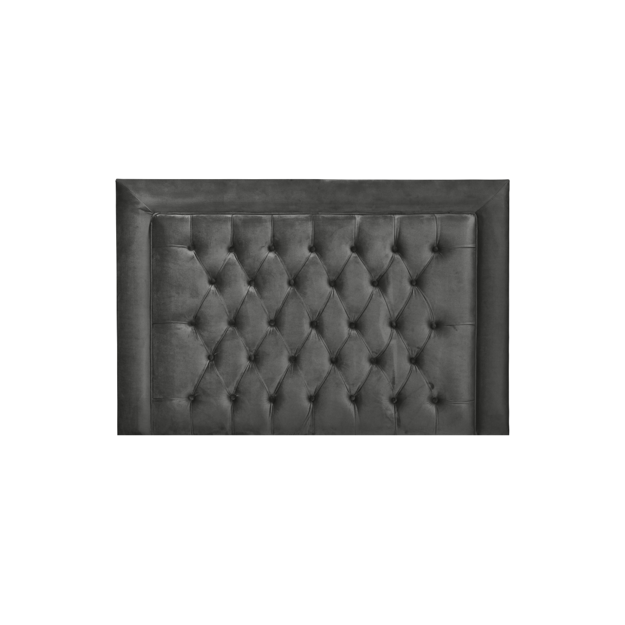 Luxurious headboard with deep button detailing and a framed design, ideal for a sophisticated bedroom.