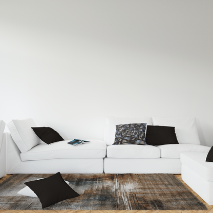 Verve ember rug with white sofa