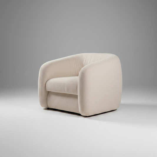 Beige armchair on a gray background