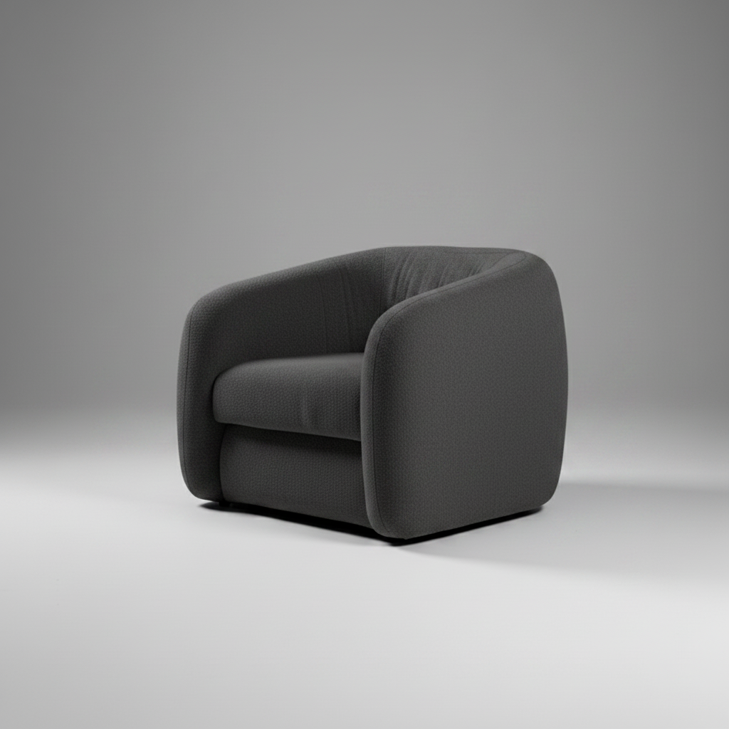 Gray armchair on a gray background