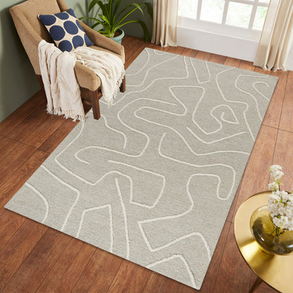 Helsinki Sand Castle rug styled in a living room
