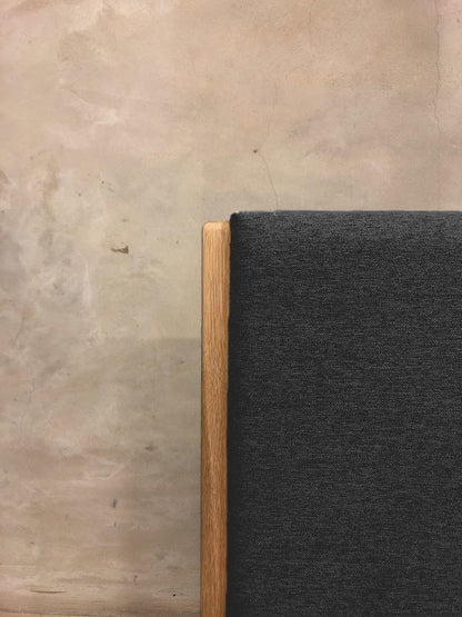 Luca Upholstered headboard with Oak detail
