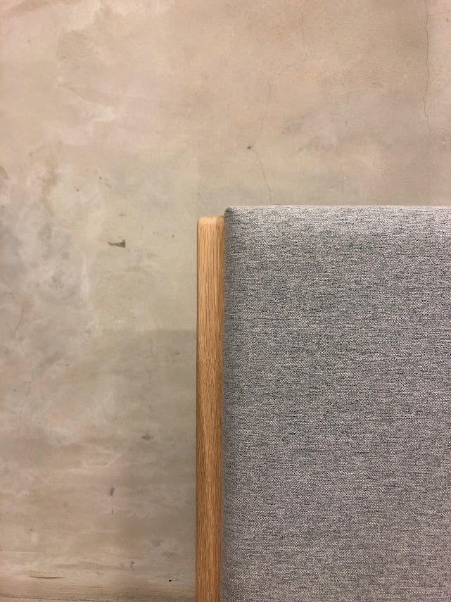 Luca Upholstered headboard with Oak detail