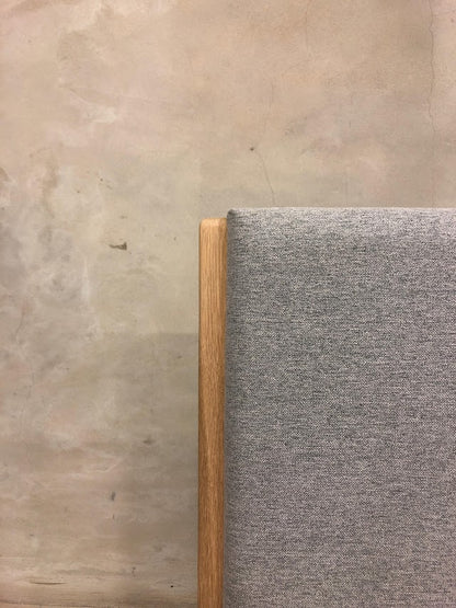 Luca Upholstered headboard with Oak detail